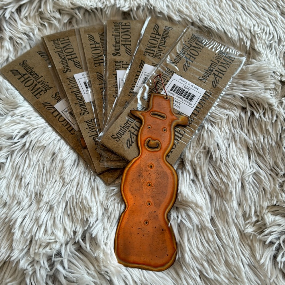 Southern living at home copper snowman ornaments set of 6